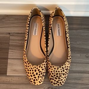 Steve Madden Byra Square Toe Flat, Leopard 6.5